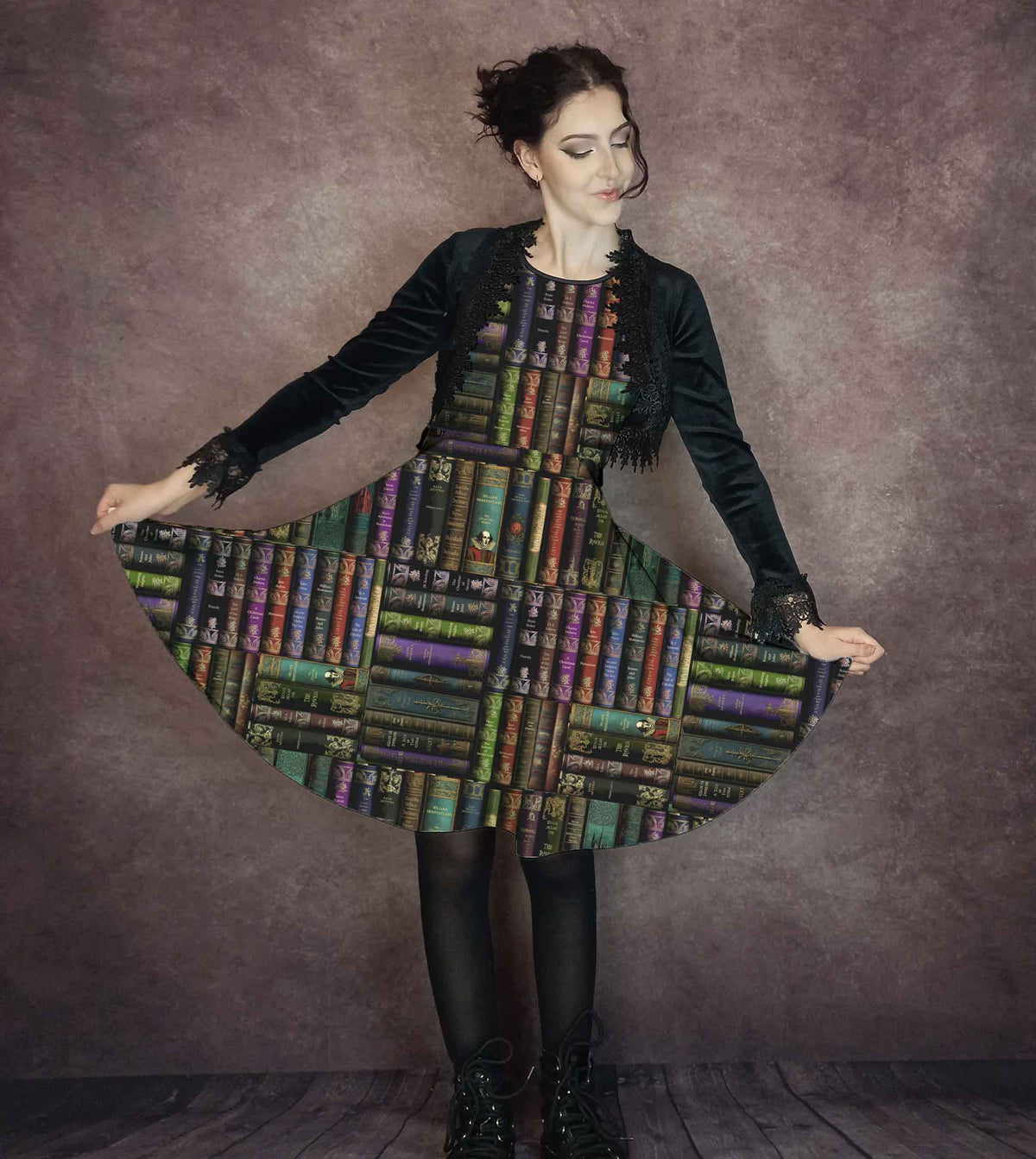 Vintage Books Dress - Dark Academia Literary Dress - Librarian Costume