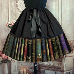 Vintage Library Books 50's Style Full Skirt - Rockabilly Dark Academia Skirt