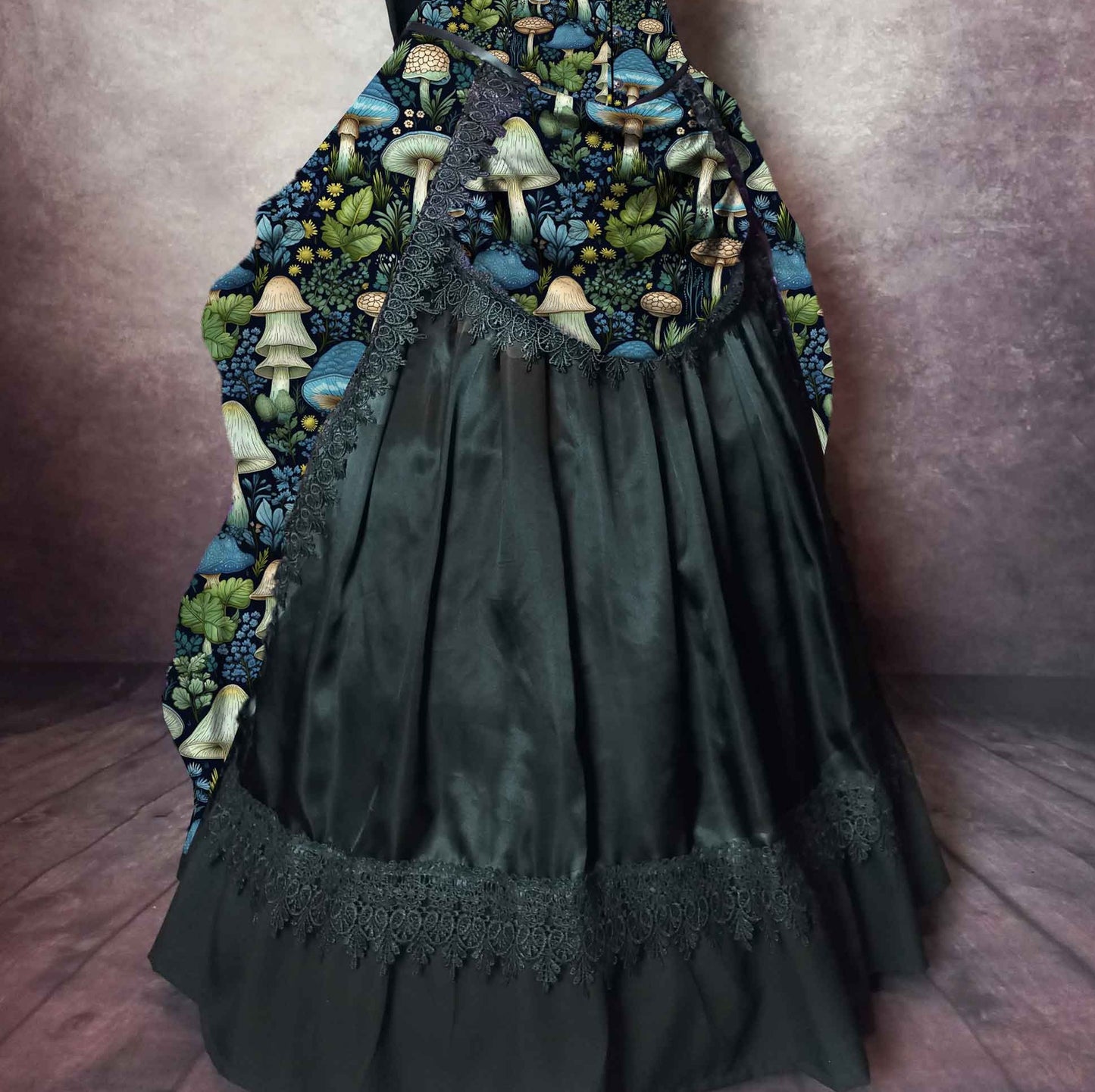 Blue and Green Vibrant MushroomCore Corset Gown - Made to Measure - Plus Size Friendly (Copy)