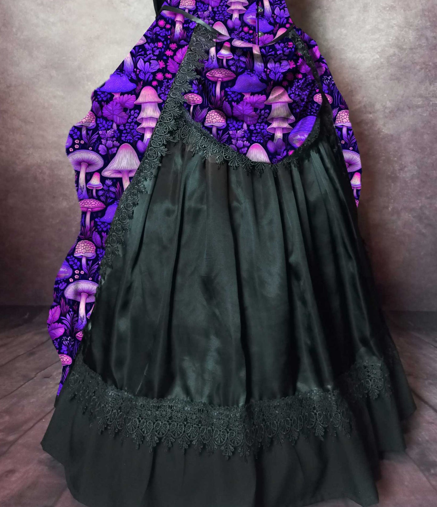 Pink and Purple Vibrant MushroomCore Corset Gown - Made to Measure - Plus Size Friendly