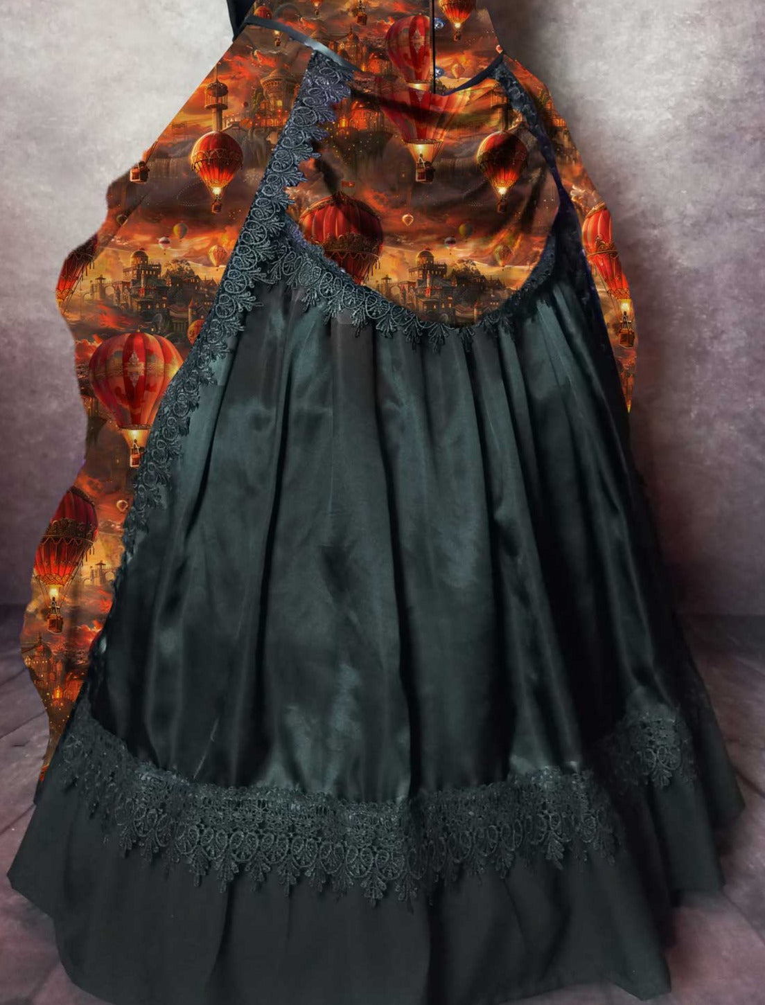 Steampunk Hot Air Balloons Victorian Corset Gown