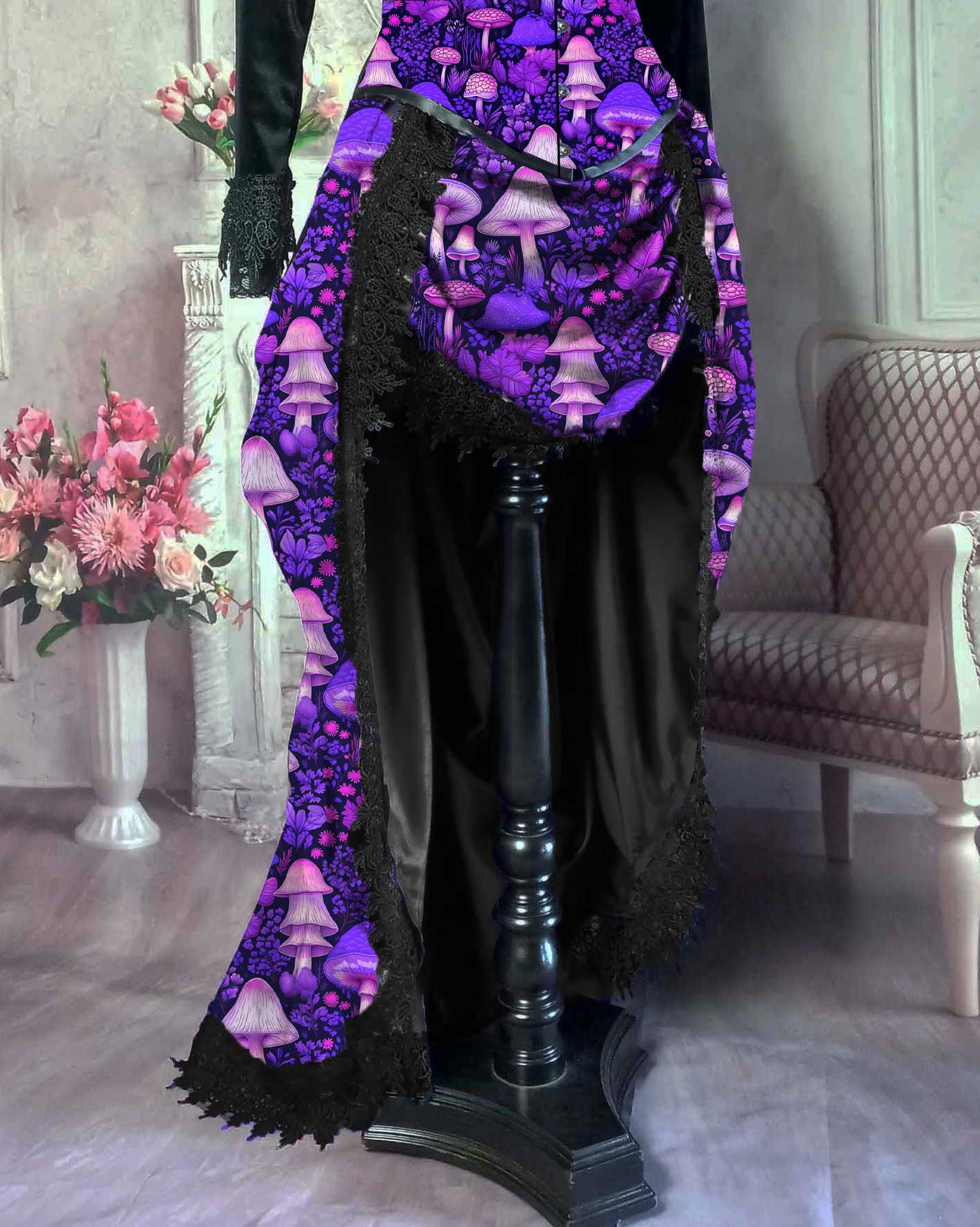 Pink and Purple Vibrant MushroomCore Corset Gown - Made to Measure - Plus Size Friendly