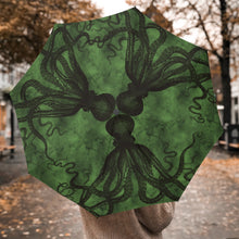 Load image into Gallery viewer, Cthulhu Umbrella - Steampunk Horror Green Octopus Automatic Parasol Umbrella (UMCTHU)
