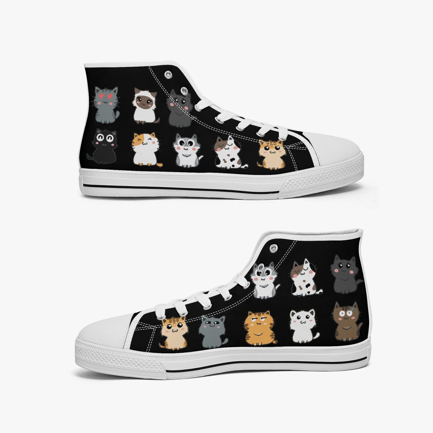 Cute Cats Hi Top Sneakers for Cat Lovers (JPSN11)