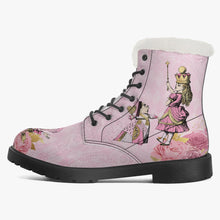 Load image into Gallery viewer, Alice in Wonderland Pink Faux Fur Winter Boots - Mad Hatter Tea Party Fun Boots (JPFUR1)
