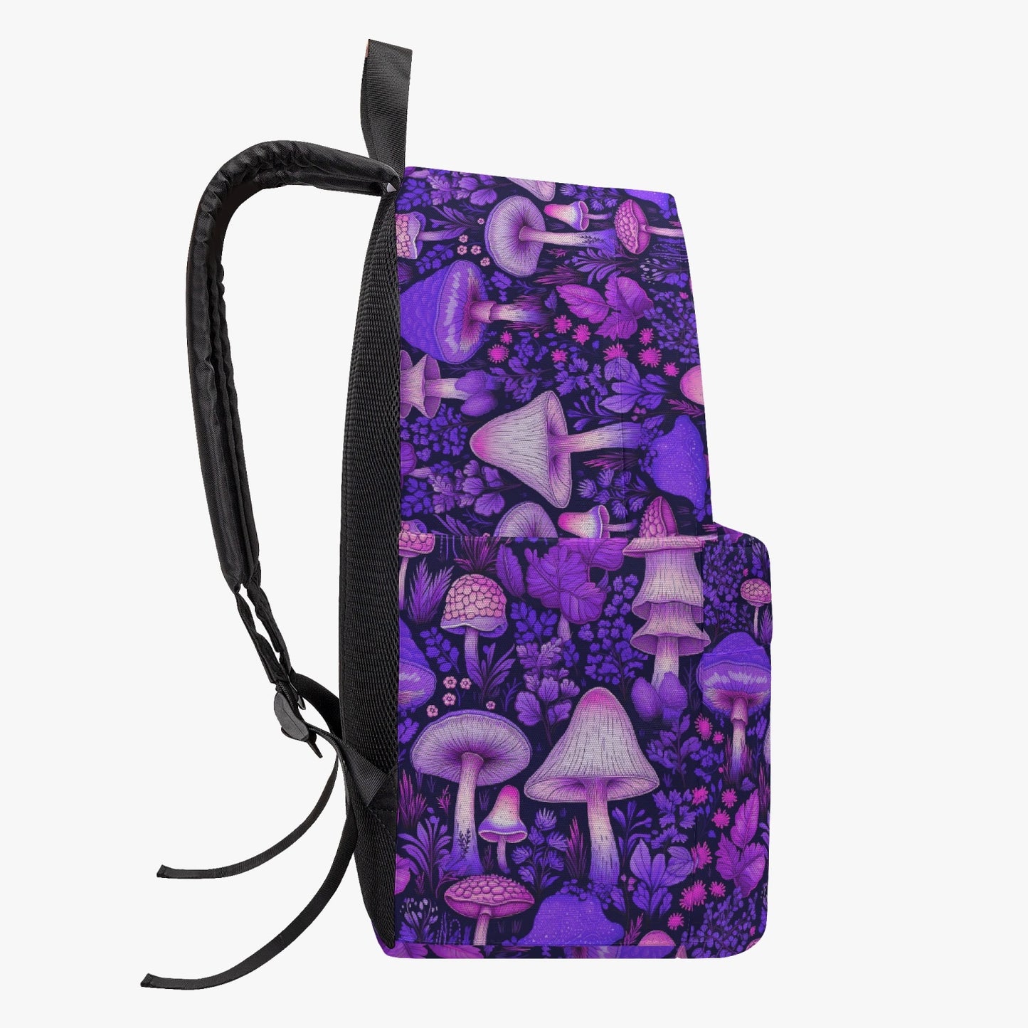 Mushroomcore Purple and Pink School Backpack - Forestcore Vibrant Travel Bag (JPMUSHPP1)