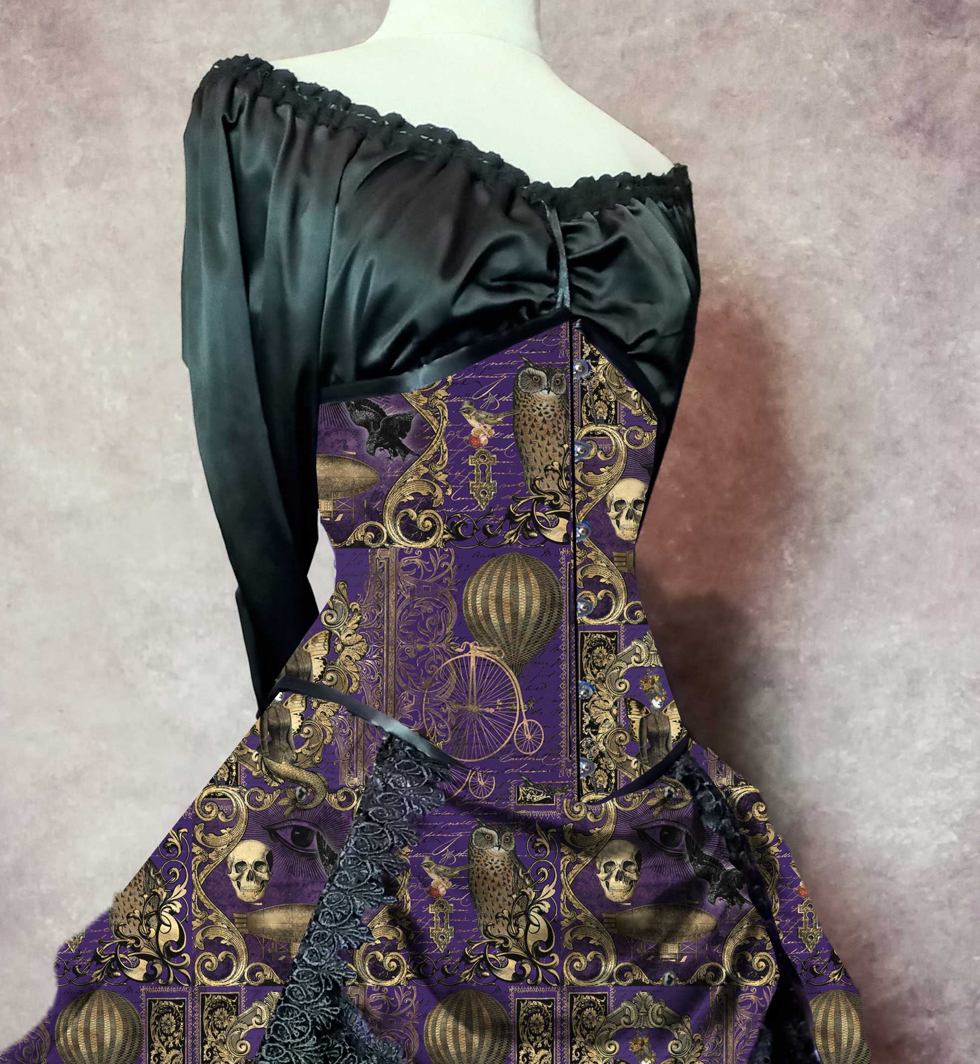Purple Steampunk Gothic Victorian Bustle Ensemble