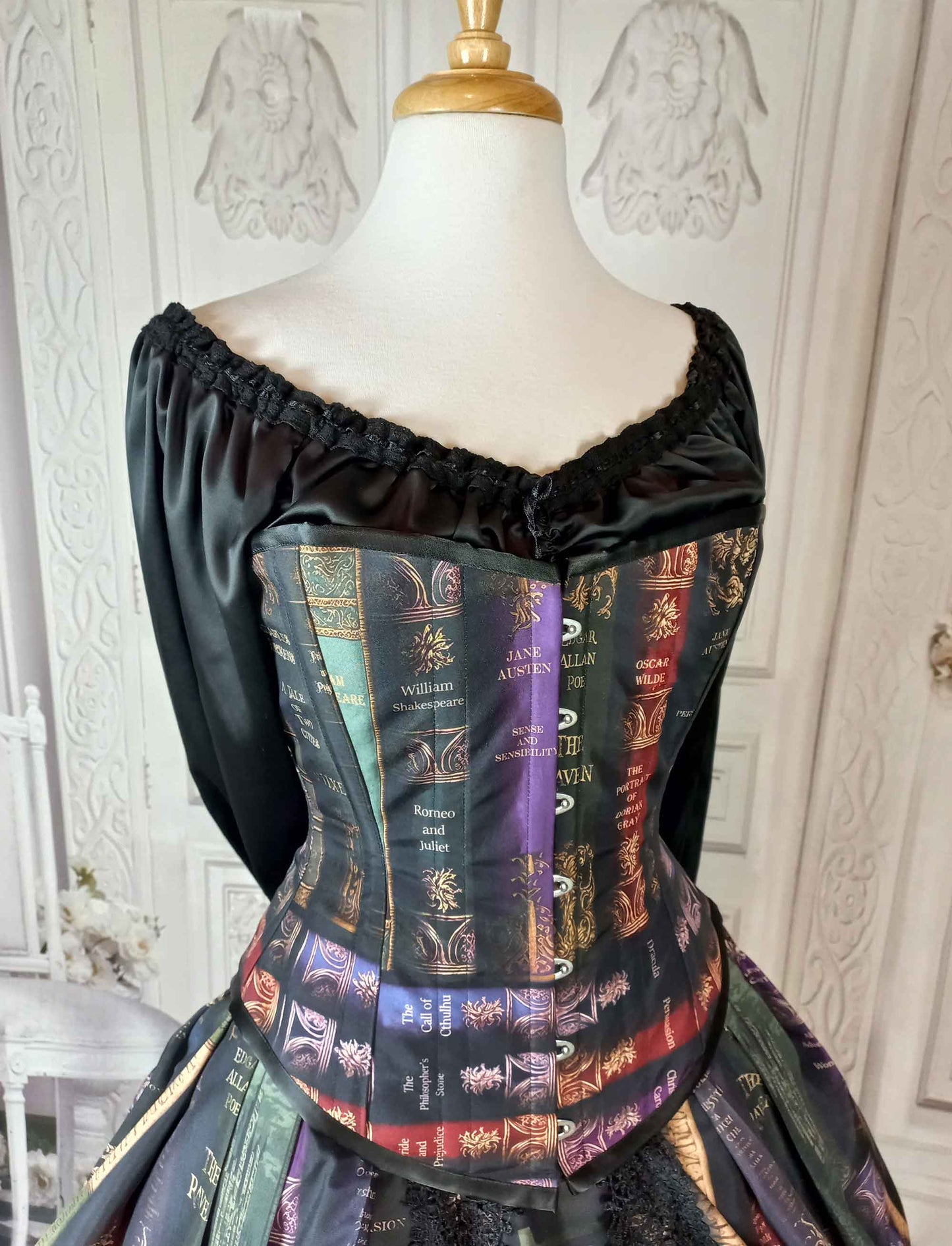 Vintage Library Books Corset Gown - Made to Measure, Plus Size Friendly