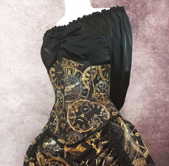 Golden Clocks Steampunk Corset Ensemble - Steampunk Costume