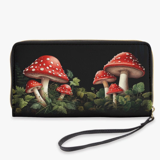 Mushroom Core Toadstool Wrist Wallet - Zippered Purse (JPCWMUSH1)