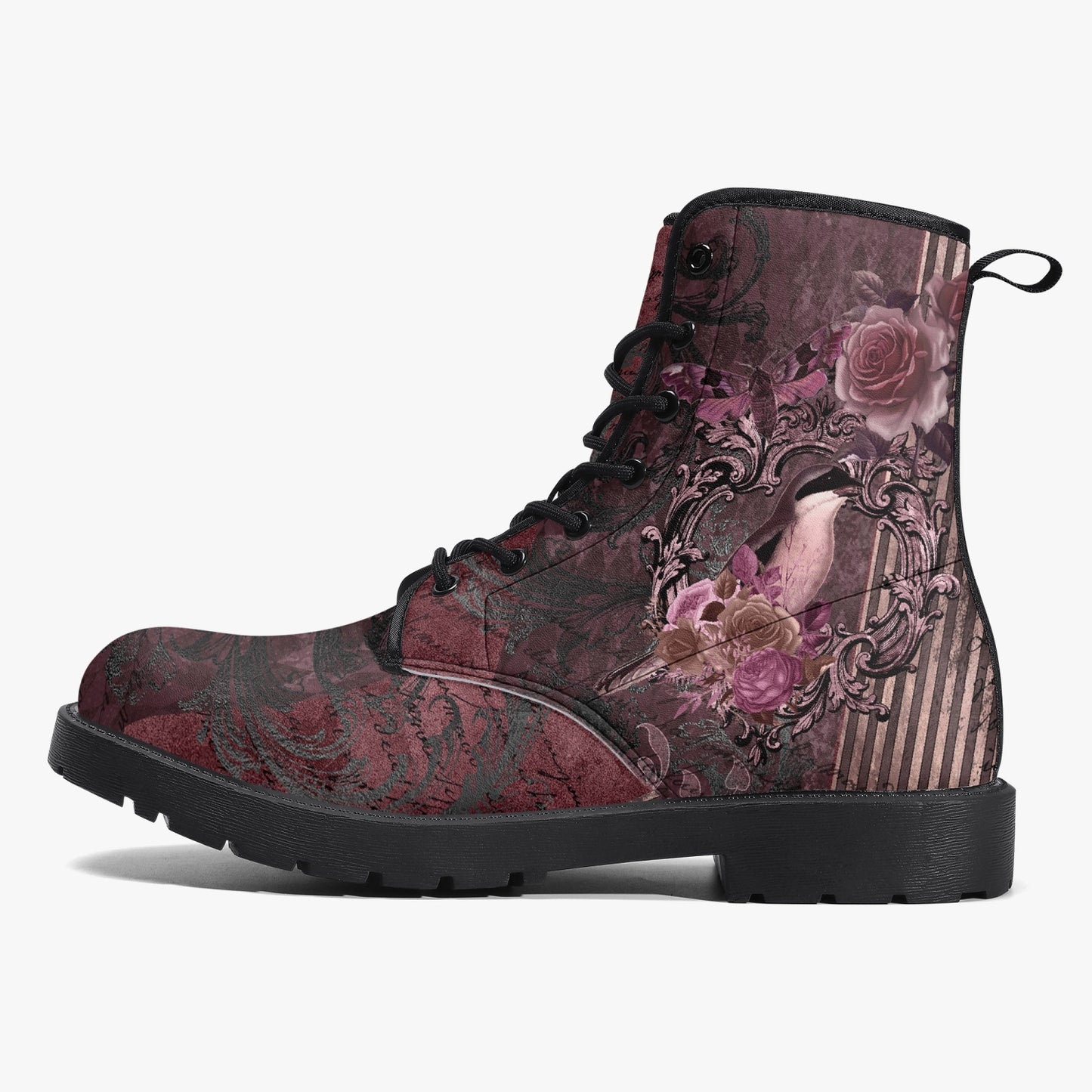 Gothic Memento Steampunk Vegan Leather Combat Boots  - (JPREG41)