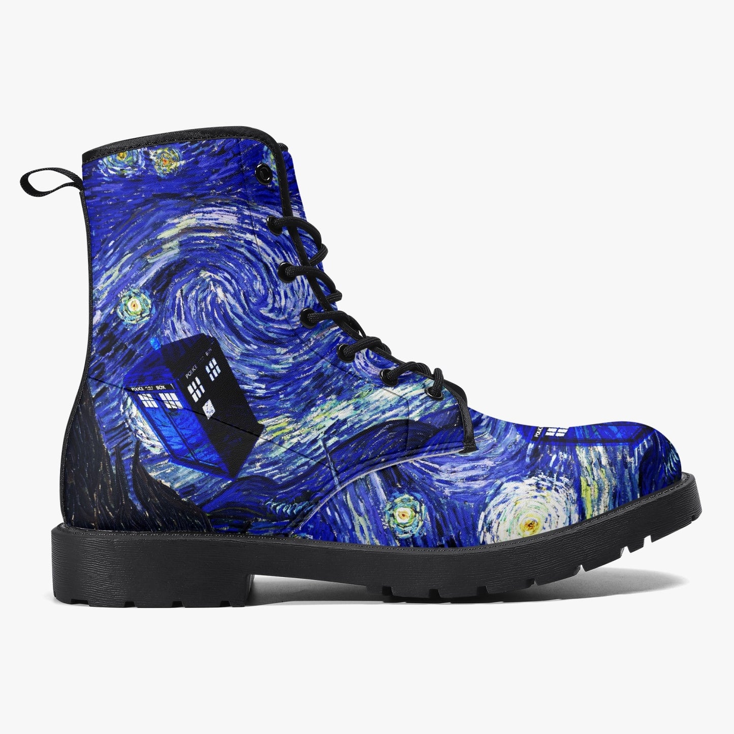 Van Gogh and The Doctor Combat Boots - Artistic Version (JPREG49)