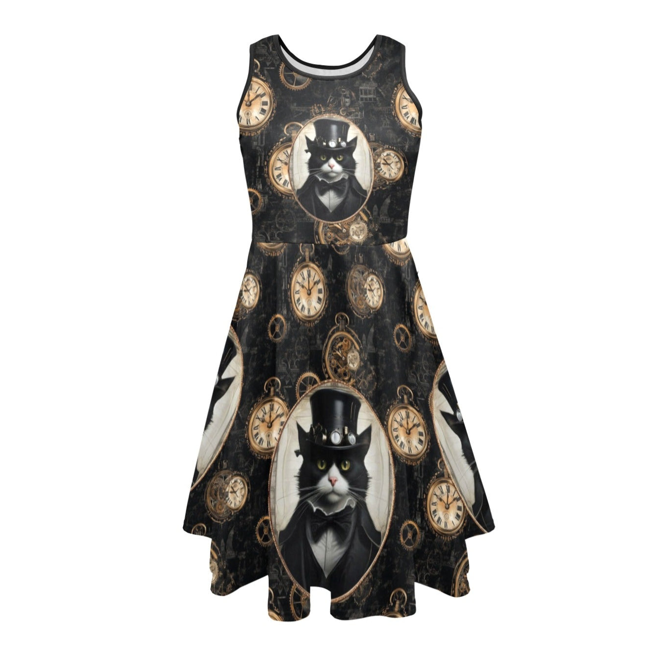 SteamCat Steampunk Dress - Fun Dress for Steampunk Cosplay - Plus Size Friendly (ATDSC1)