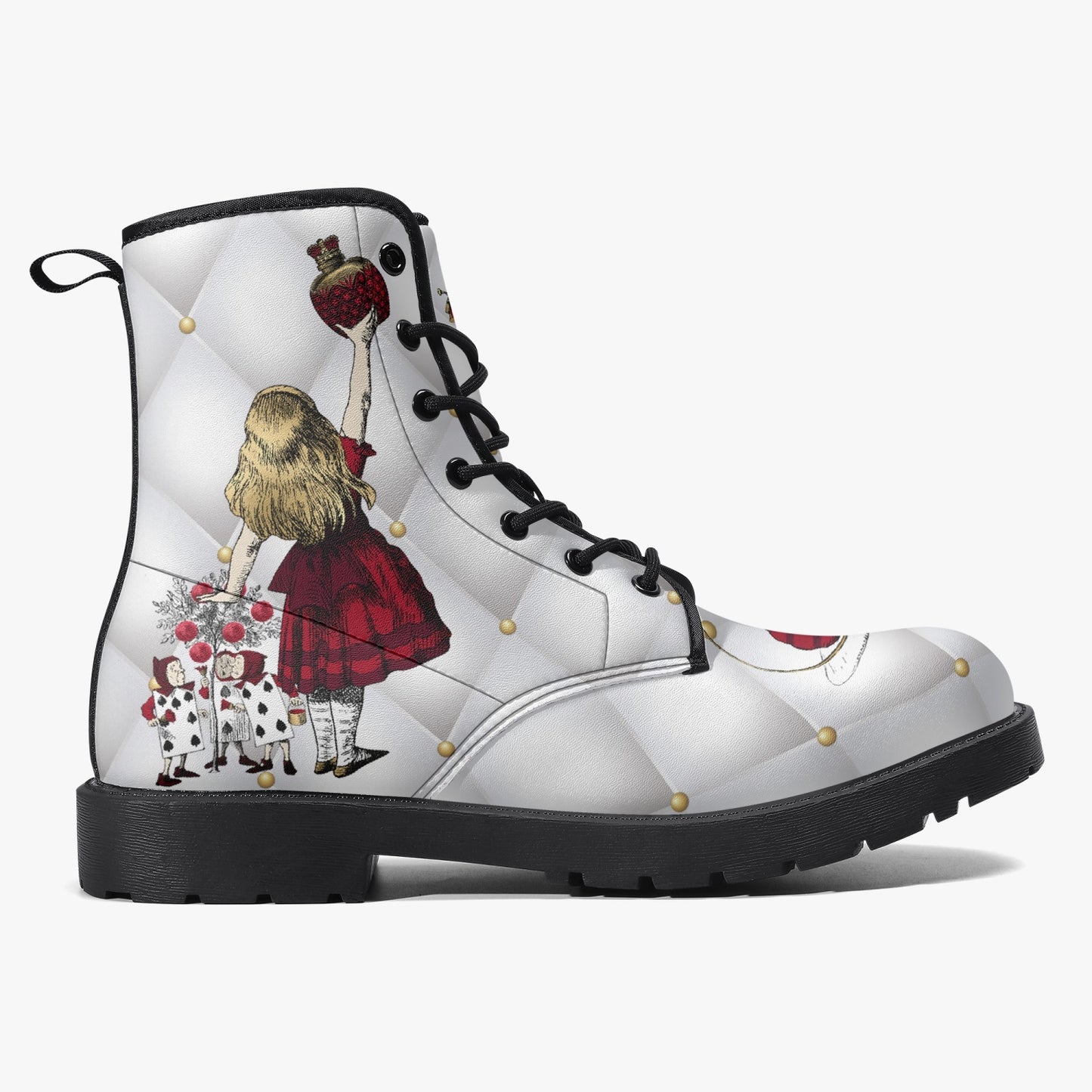 White Alice in Wonderland Mad Hatter Tea Party Boots (JPWA1)