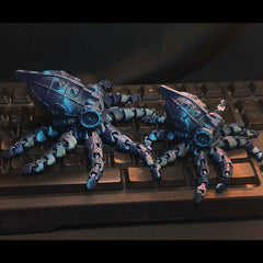 Steampunk Octopus - Fun Desk Ornament - Interactive Fidget Gadget - Steampunk Articulated Octopus