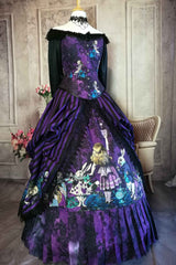 Alice in Wonderland Purple Victorian Corset Gown - Custom fitted Alice in Wonderland - Through the Looking Glass Dress Wedding