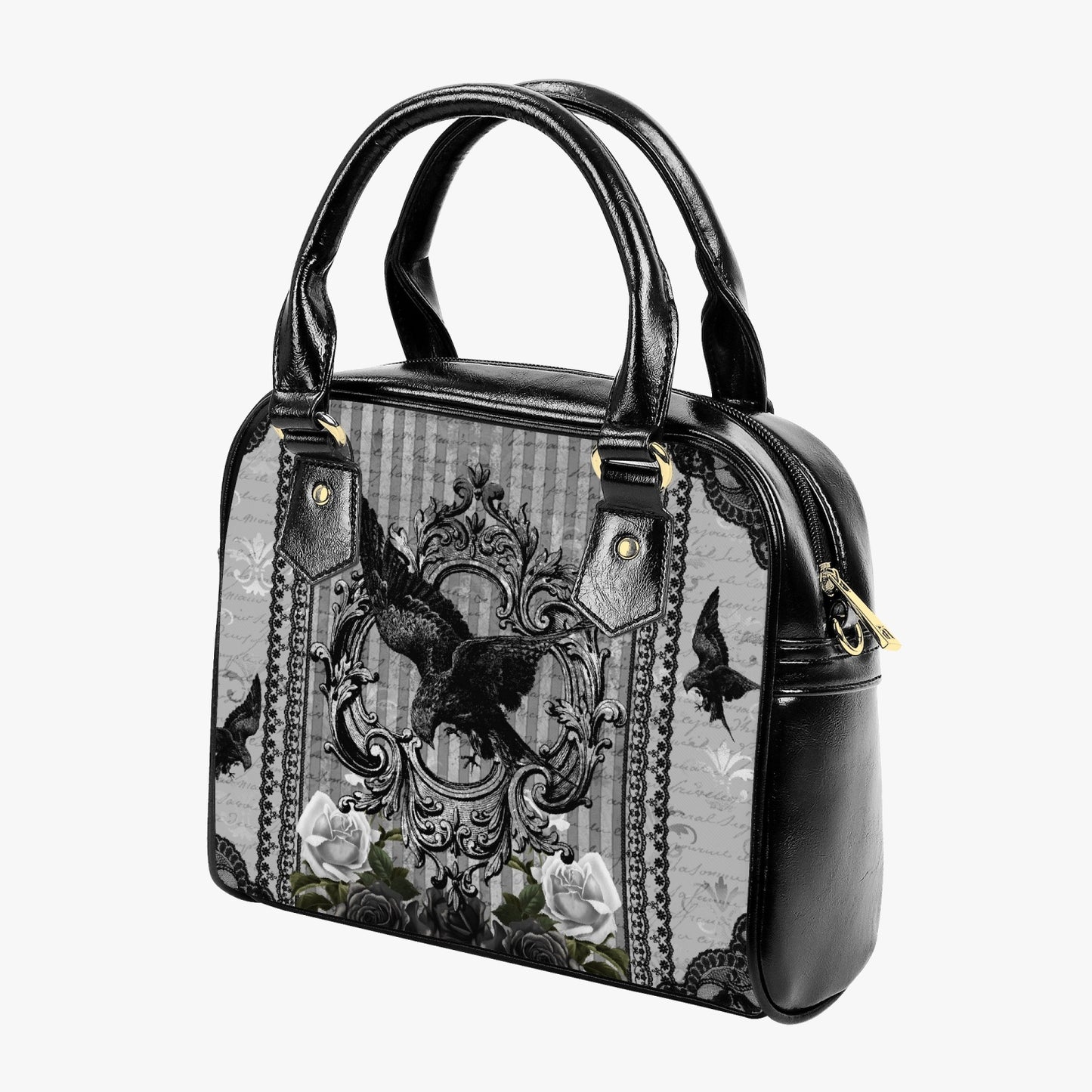 The Raven Gothic Handbag - Vegan Leather Goth Crow Bag (JPHB54)