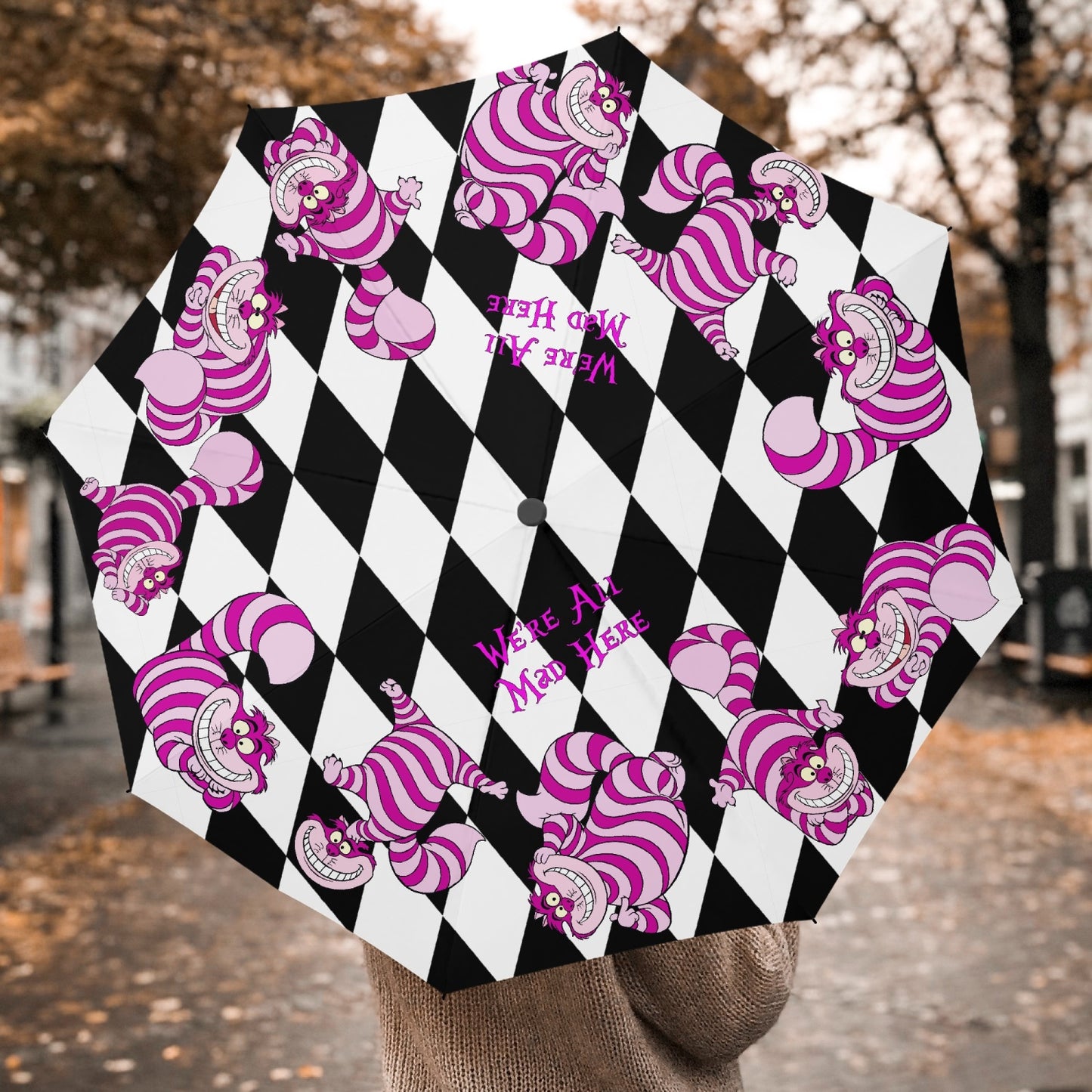 Cheshire Cat - Alice in Wonderland Automatic Umbrella - Mad Hatter Tea Party Parasol (UMCC)