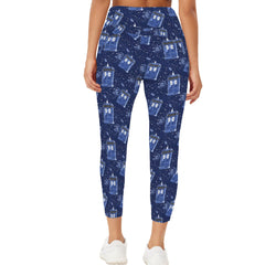 Doctor Who Tardis Leggings - High Waisted Yoga Tights with Pockets
