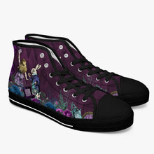 Load image into Gallery viewer, Alice in Wonderland Gothic high top womens sneakers  - The White Rabbit and Alice Pastel Goth sneakers (JPREG52)
