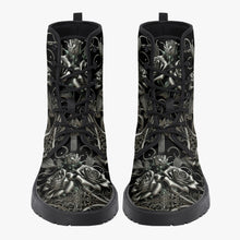 Load image into Gallery viewer, Black and Silver Filligree Roses Gothic Boots - (JPREGAISF)
