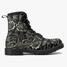 Load image into Gallery viewer, Black and Silver Filligree Roses Gothic Boots - (JPREGAISF)
