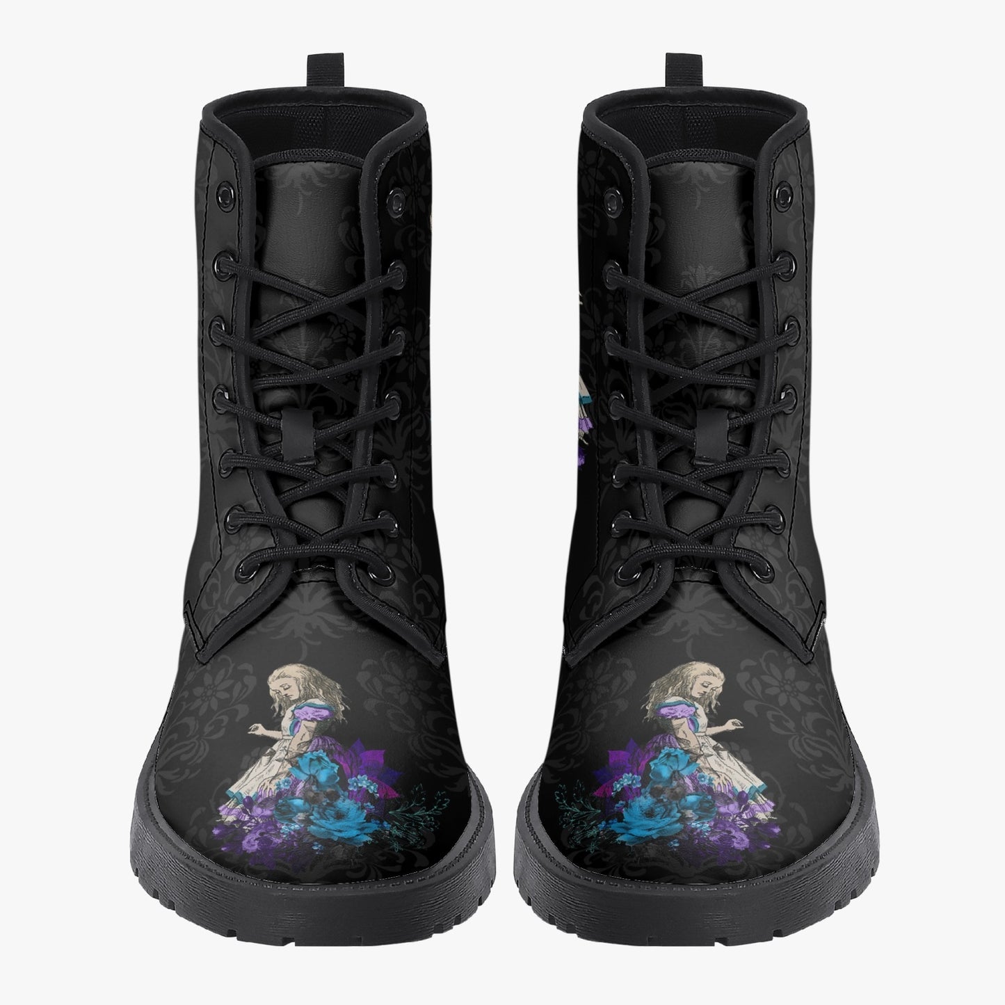 Alice in Wonderland Boots - Alice Tumbling Down the Rabbithole Gothic Boots (JPREG15)