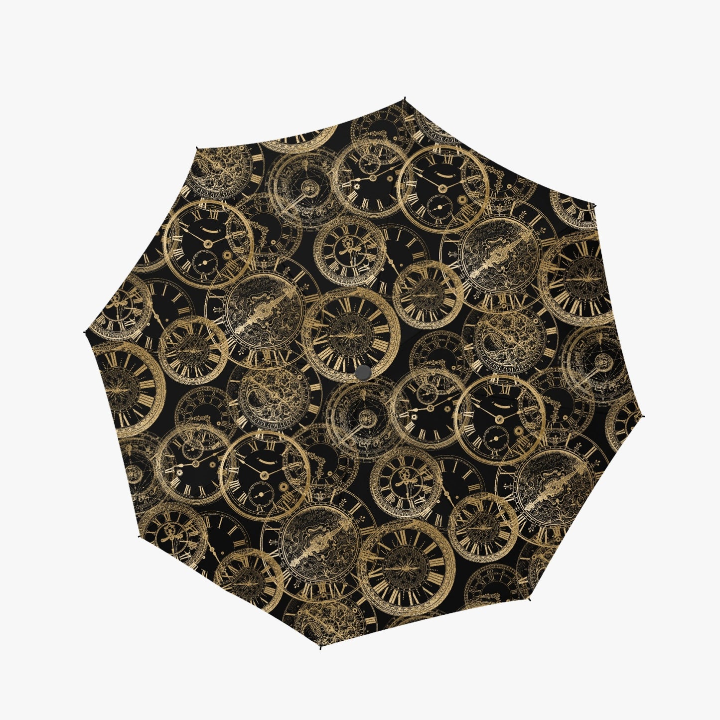 Golden Clocks Steampunk Automatic Umbrella (UMCLOCKS)