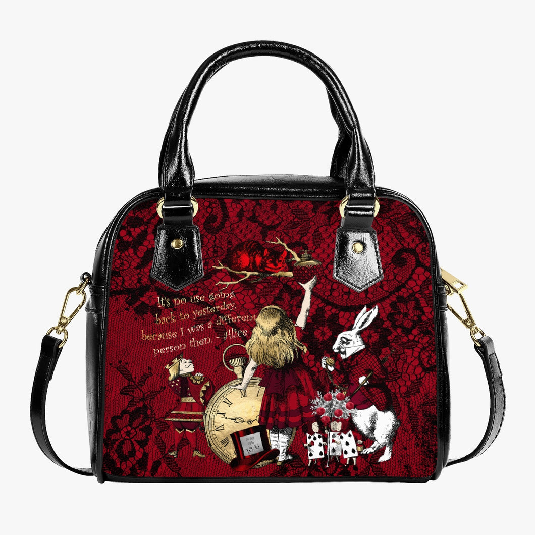 Alice in Wonderland Handbag - Red Goth Alice Shoulder Bag ( JPRAQ)