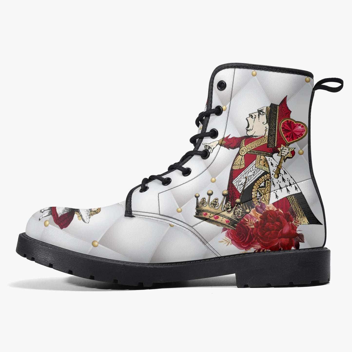 White Alice in Wonderland Mad Hatter Tea Party Boots (JPWA1)