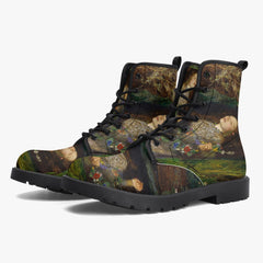 John Everett Millais - Ophelia -  Lace Up Combat Boots - Pre Rapaelite Art boots (JPREG90)