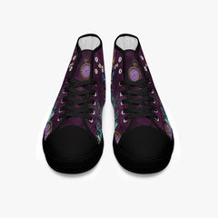 Alice in Wonderland Gothic high top womens sneakers  - The White Rabbit and Alice Pastel Goth sneakers (JPREG52)