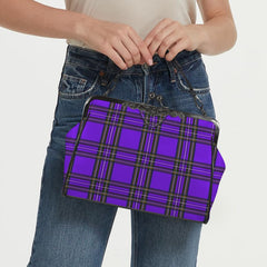 Purple Tartan Kisslock Purse - Gothic Punk Handbag