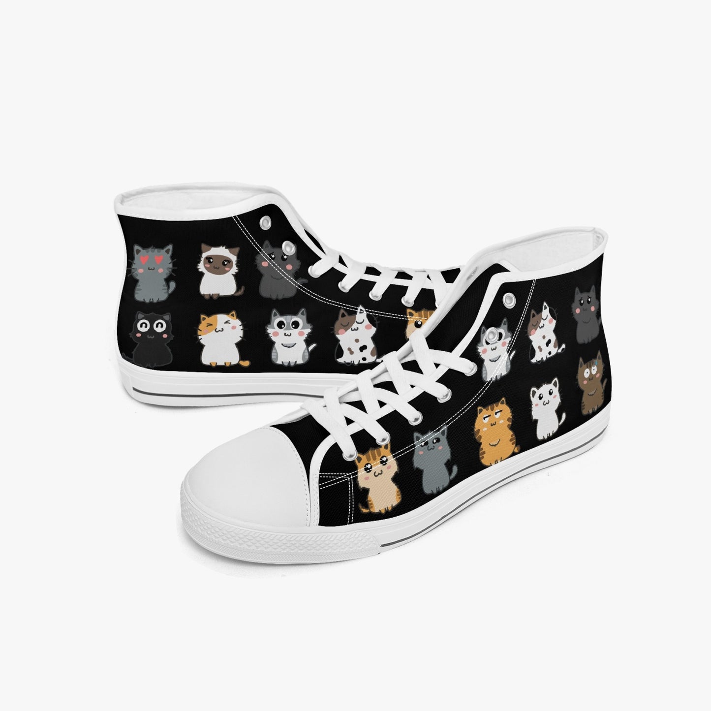 Cute Cats Hi Top Sneakers for Cat Lovers (JPSN11)