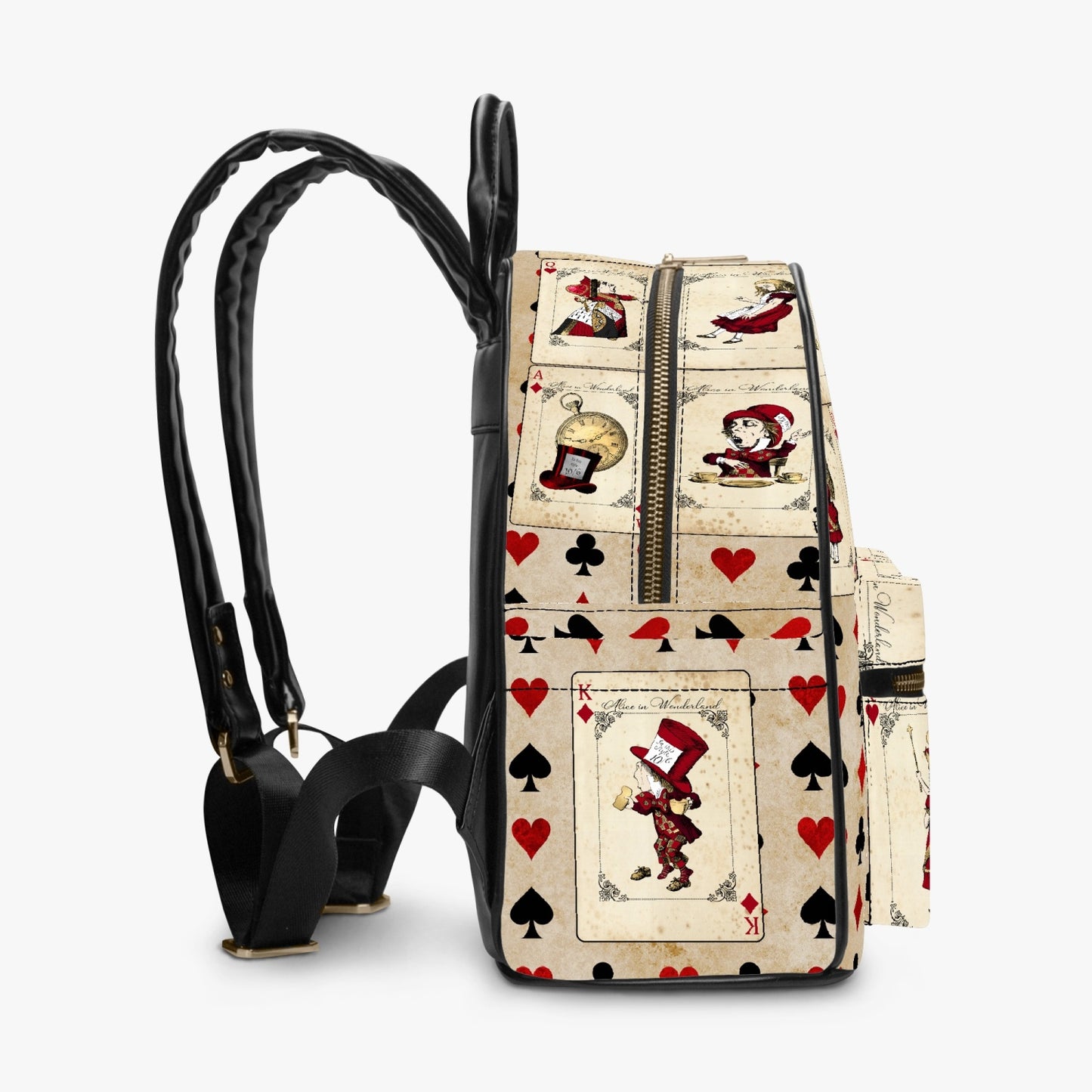 Alice in Wonderland Vintage Playing Cards Backpack - Cute Alice  Back Pack (JPBP1)