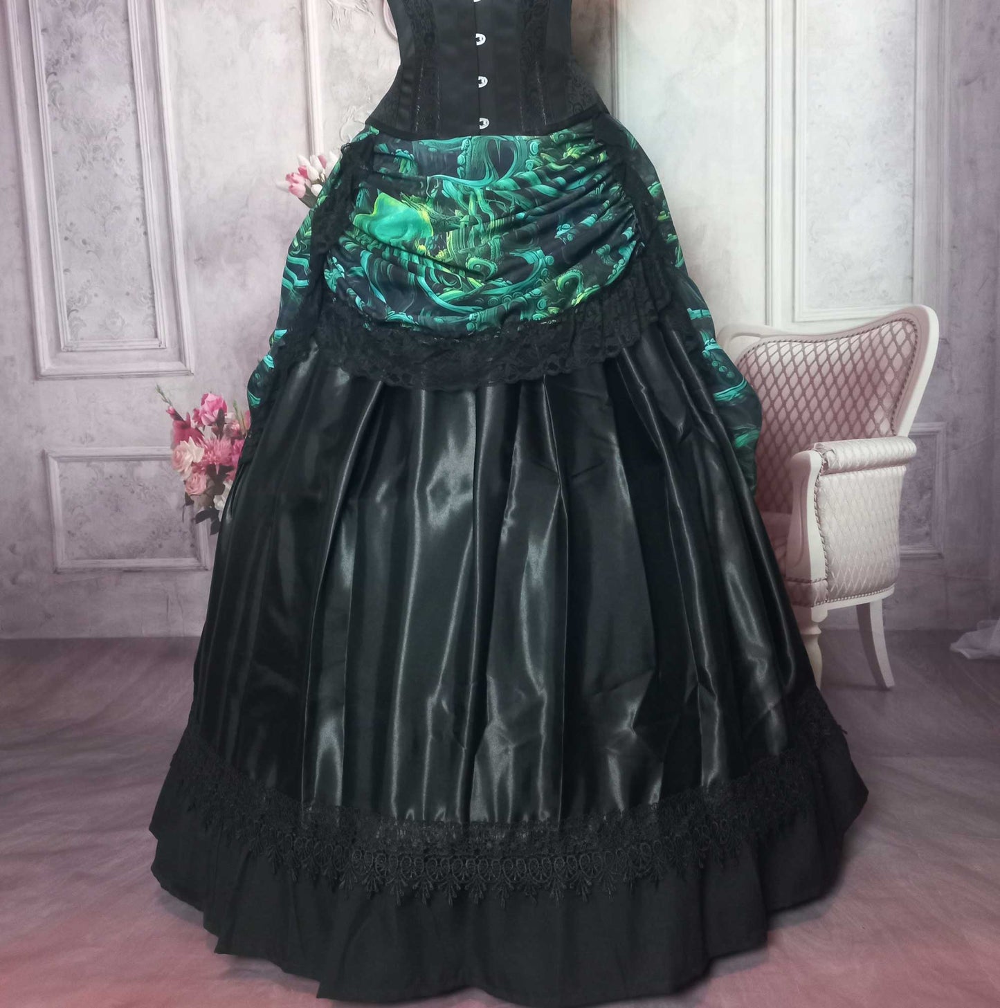 Cthulhu Lord of the Deep Corset Ensemble - Green Gothic Victorian Costume