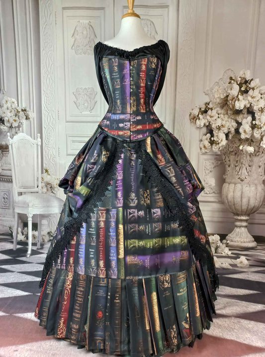 Vintage Library Books Corset Gown - Made to Measure, Plus Size Friendly