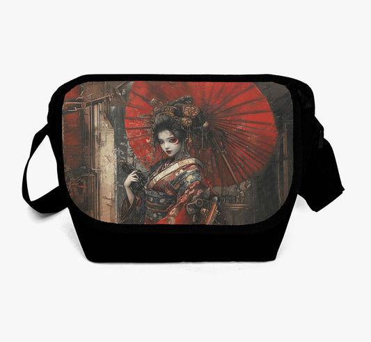 Steampunk Red Kimono Geisha Messenger Bag (JPMESSGRK)