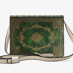 Green and Gold Vintage Style Book Purse - Literary Shoulder Bag