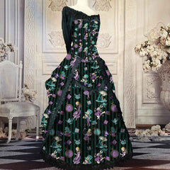 Green Alice in Wonderland Victorian Corset Gown - Made to Measure