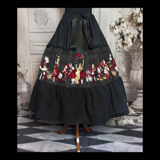 Alice in Wonderland - Red and Gold Tea Party Skirt