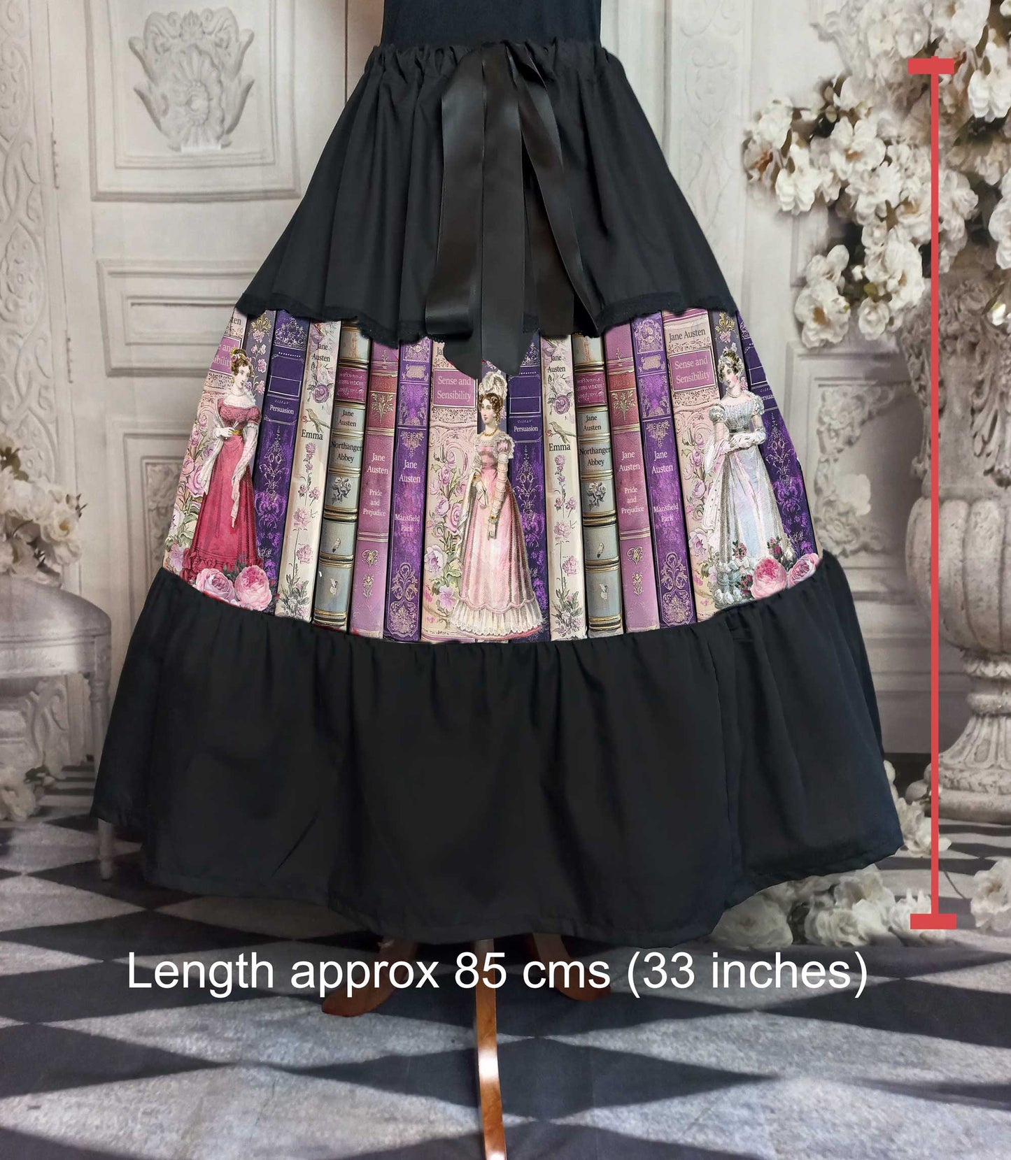 Jane Austen Full Skirt - Longer Tea Length - Jane Austen Novels - Plus Size Adustable