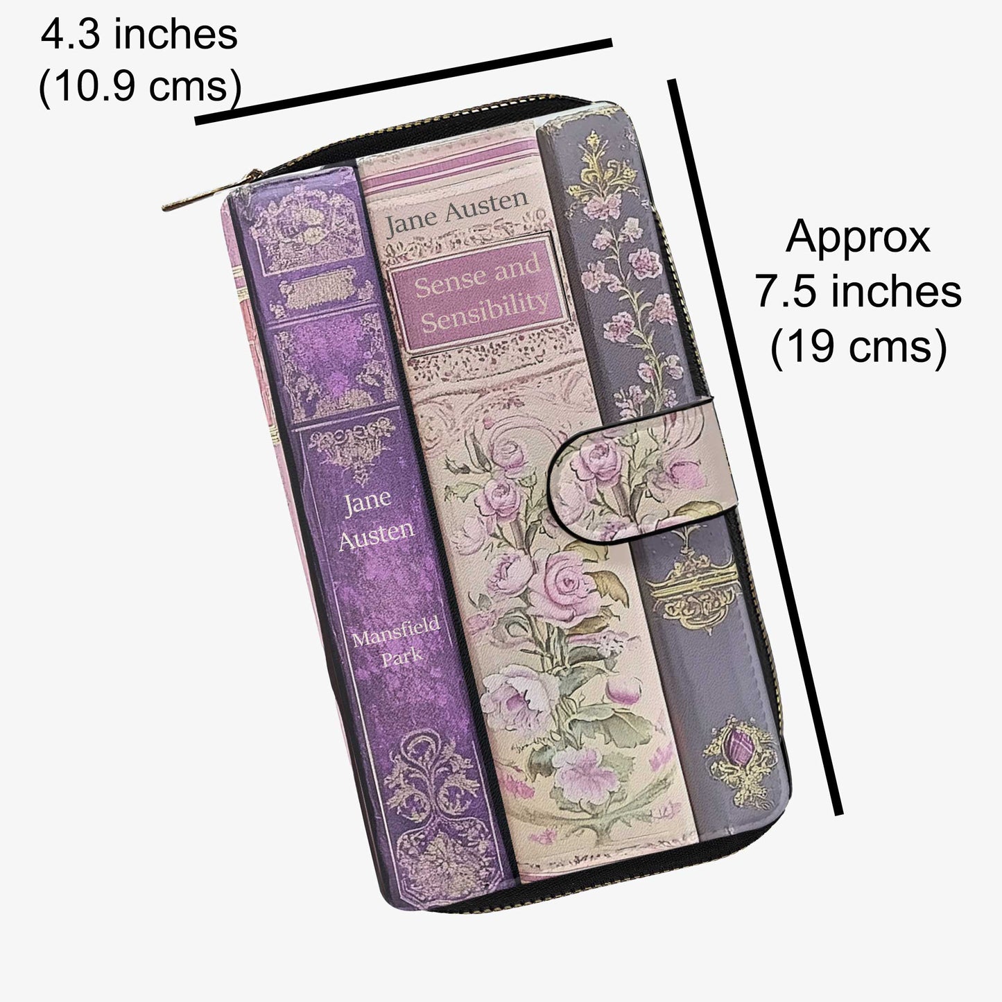 Jane Austen Novels - Zipper Wallet for Jane Austen Fan (JPAUSTENW)