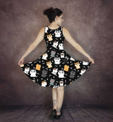 Kitty Cats Dress - Cute Cat Lover Dress - Cat Rescue Party Dress - Plus Size Friendly