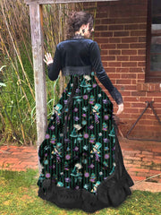 Mad Hatter Victorian Corset Ensemble - Green and Black Mad Hatter Costume
