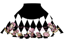 Load image into Gallery viewer, Mad Hatter Tea Party Skirt - Pink and Gold Alice in Wonderland Skirt
