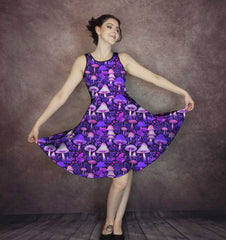 Purple and Pink Fun Mushroomcore  Dress (AADMUSH1)