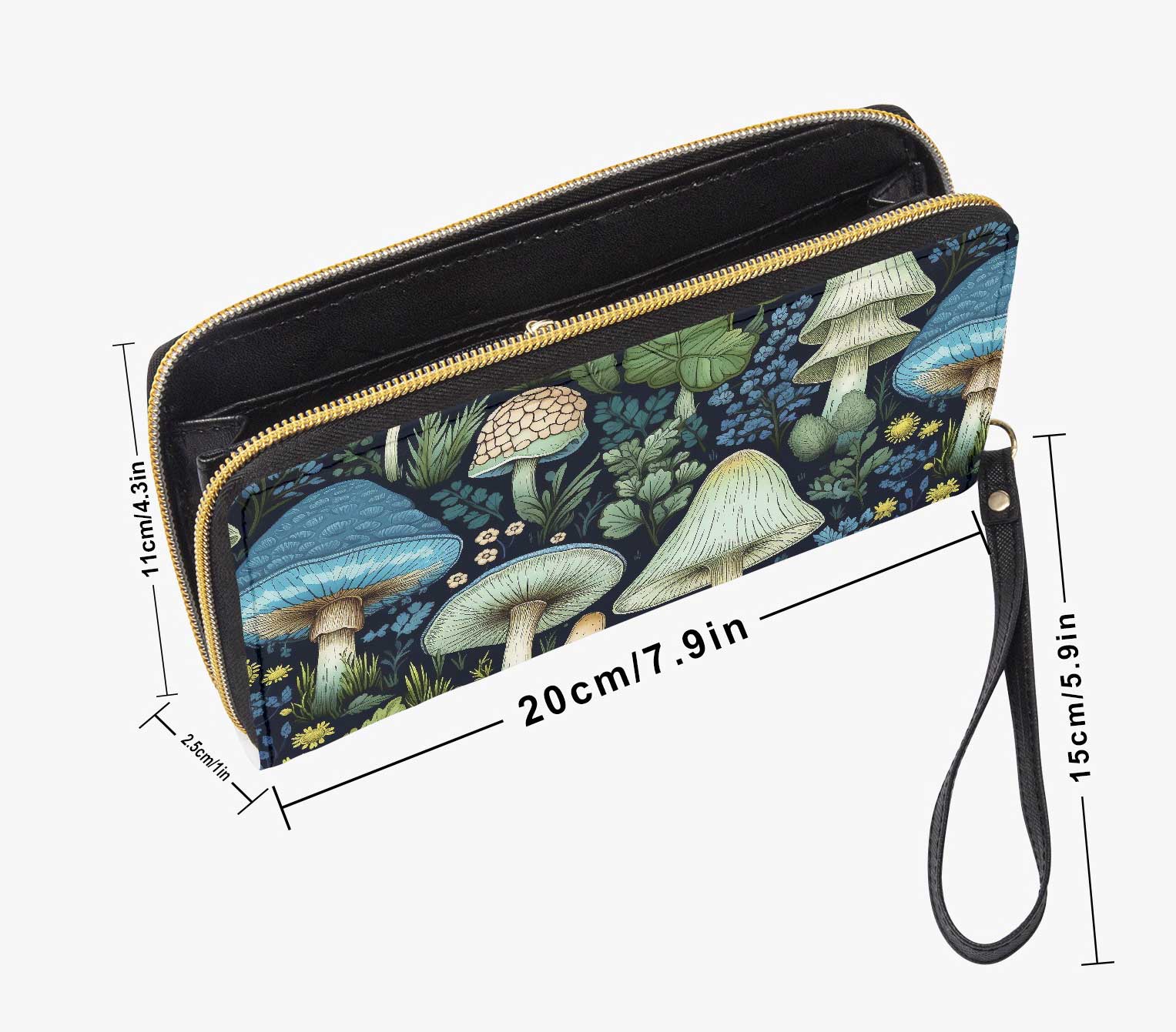 Mushroomcore Zippered Wallet - Mushroom Core - Cottage Core Purse (JPZWMUSH3)
