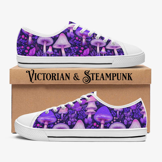 Funky Purple and Pink Mushroomcore Lo -Top Sneakers (JPLTMUSH)