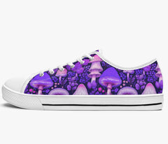 Funky Purple and Pink Mushroomcore Lo -Top Sneakers (JPLTMUSH)